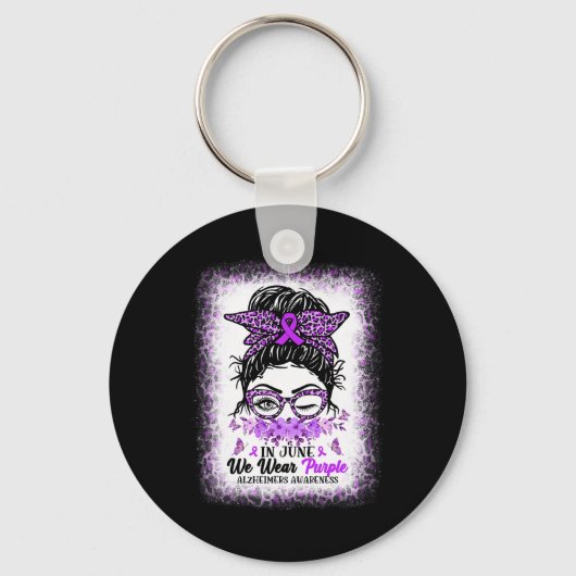 In June We Wear Purple Alzheimer Awareness Messy B Sleutelhanger (Achterkant)