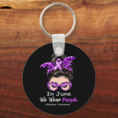 In June We Wear Purple Alzheimer Awareness Messy B Sleutelhanger (Voorkant)