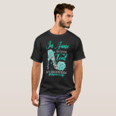 In June We Wear Teal Butterfly Scleroderma Awarene T-shirt (Voorkant volledig)