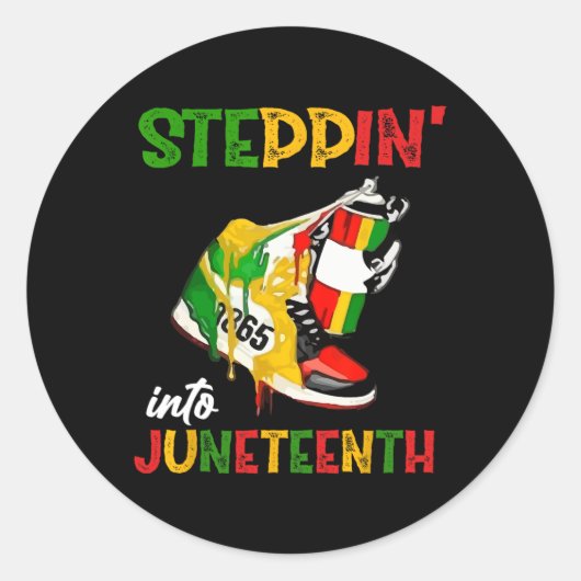 In Juneteenth 1865 Pride Black African Ronde Sticker (Voorkant)