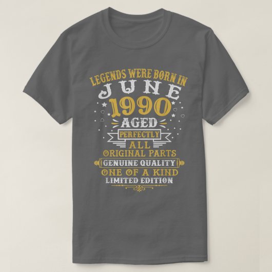 In juni 1990 werden 32 jaar oud en 32e jaar oud t-shirt (Design voorkant)