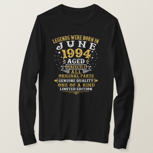 In juni 1994 werden 28 jaar oud, 28 jaar oud, gebo t-shirt (Design voorkant)