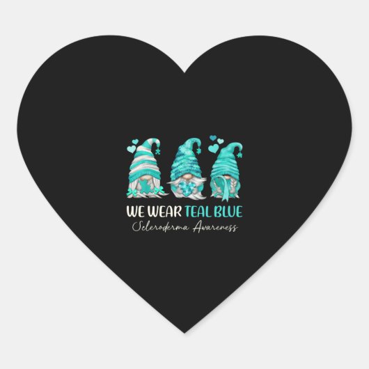 In juni Draag we blauwgroen blauw scleroderma bewu Hart Sticker (Voorkant)
