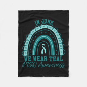 In juni Draag we Blauwgroen Ribbon Rainbow Warrior Fleece Deken