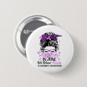In juni Draag we de Paarse Heimerheimer Awareness Ronde Button 5,7 Cm (Voorkant /achterkant)