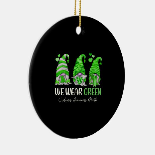 In juni Draag we Green Scoliose Awareness Maand GN Keramisch Ornament (Rechts)