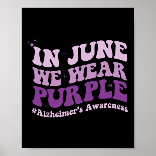 In juni Draag we Paarse Alzheimer Awareness Maand  Poster (Voorkant)