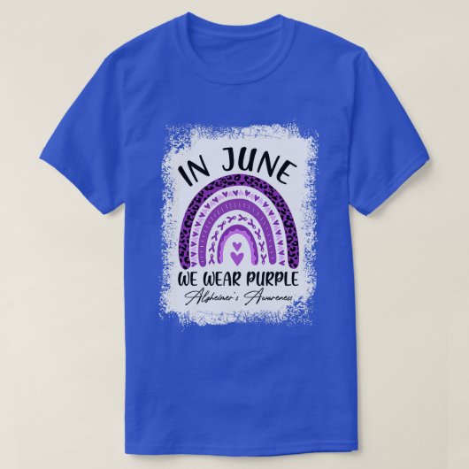 In juni Draag we Paarse Alzheimer Awareness Rainbo T-shirt (Design voorkant)