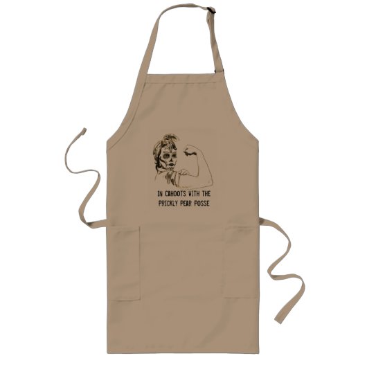 In katheten met de Prickly Pear Posse Apron Lang Schort (Voorkant)