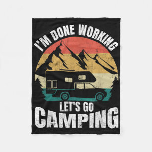 In Klaar Werken Laat Go Grappige Camping Truck Cam Fleece Deken