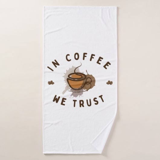 In koffie vertrouwen we grappig badhanddoek (Badhanddoek)