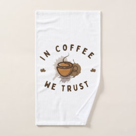 In koffie vertrouwen we grappig handdoek