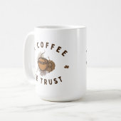 In koffie vertrouwen we grappig koffiemok (Voorkant links)