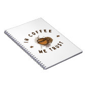 In koffie vertrouwen we grappig notitieboek (Rechterzijde)