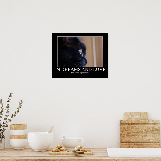 In kunstwerk voor dromen en liefdeskatten poster (Keuken)