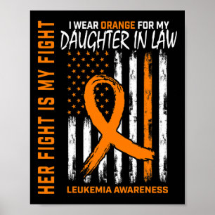 In Law Leukemie Kanker Bewustzijn Amerikaanse vlag Poster