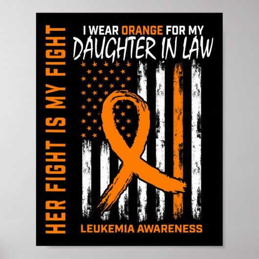 In Law Leukemie Kanker Bewustzijn Amerikaanse vlag Poster (Voorkant)