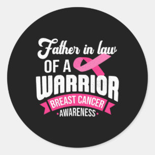 In Law of a Warrior Breast Cancer Awareness Suppor Ronde Sticker