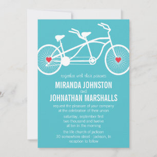 In liefde - Blue Bicycle Design Wedding Invitting Kaart