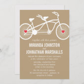 In liefde - Bruin fietsontwerp Wedding Invitations Kaart (Voorkant / Achterkant)