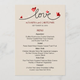 In Liefde Eenvoudige Elegante Tekst Bruiloft Menu