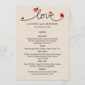 In Liefde Eenvoudige Elegante Tekst Bruiloft Menu (Voorkant)