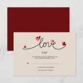 In Liefde Eenvoudige Elegante Tekst Bruiloft RSVP (Voorkant / Achterkant)