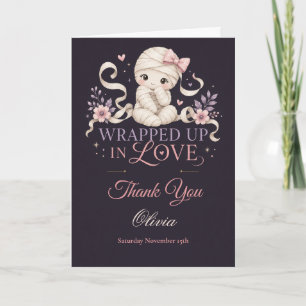 In Liefde Gewikkelde Baby Meisje Shower Bedankkaart