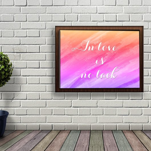 In liefde is geen gebrek aan aanmoediging poster