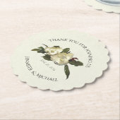 In Liefde -  Magnolia Bloemen Trouwgunst Kartonnen Onderzetters (Gekanteld)