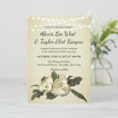 In Liefde -  Magnolia Bloemenbruiloft Kaart (Staand voorkant)