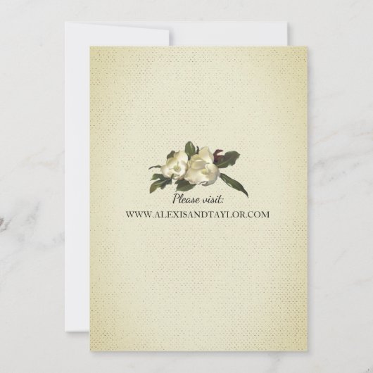 In Liefde -  Magnolia Bloemenbruiloft Kaart (Achterkant)