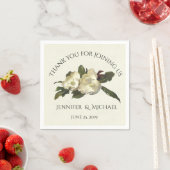 In Liefde -  Magnolia Floral Wedding Custom Servetten (Insitu)