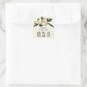 In liefde - Magnolia Flower Custom Weddenschap Vierkante Sticker (Tas)