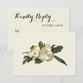 In Liefde -  Magnolia Flowers Bruiloft RSVP (Voorkant / Achterkant)