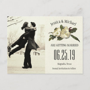 In Liefde -  Magnolia foto Save the Date Aankondigingskaart