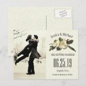 In Liefde -  Magnolia foto Save the Date Aankondigingskaart (Voorkant / Achterkant)