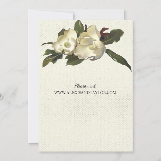 In Liefde -  Magnolia Grandiflora bruiloft Kaart (Achterkant)