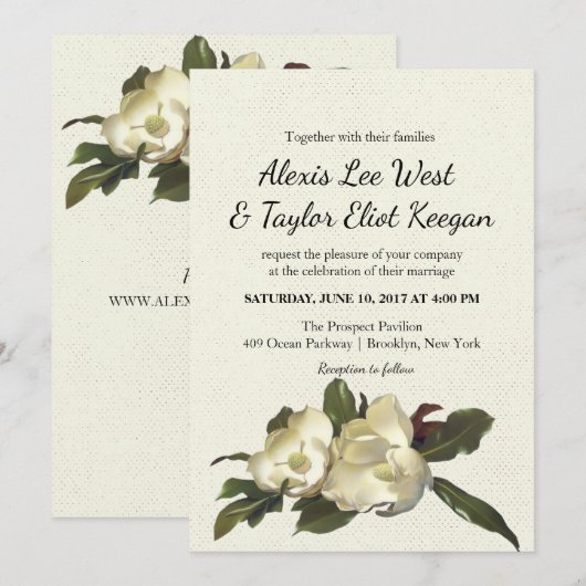 In Liefde -  Magnolia Grandiflora bruiloft Kaart (Voorkant / Achterkant)