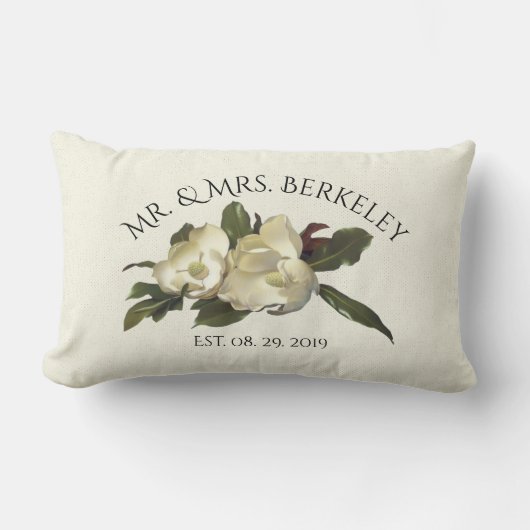 In Liefde -  Magnolias Custom Wedding Gift Kussen (Voorkant)