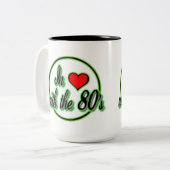 In liefde met de 80's Retro Green Logo Mok (Voorkant links)