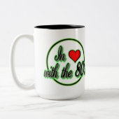 In liefde met de 80's Retro Green Logo Mok (Links)