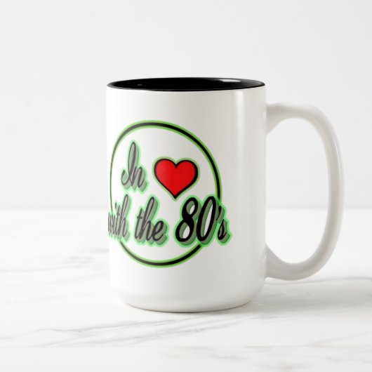 In liefde met de 80's Retro Green Logo Mok (Rechts)