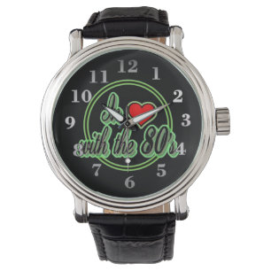 In liefde met de 80's Retro Green Logo Wrist Watch Horloge