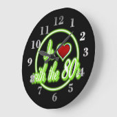 In liefde met de 80's Retro Green Neon Logo klok (Hoek)