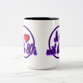 In liefde met de 80's Retro Paarse Logo Mok (Center)