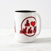 In liefde met de 80's Retro Red Logo Mok (Voorkant rechts)