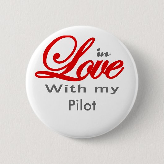 In liefde met mijn piloot ronde button 5,7 cm (Voorkant)