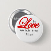 In liefde met mijn piloot ronde button 5,7 cm (Voorkant /achterkant)