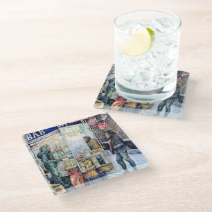 In liefde met problemen en in problemen met liefde glazen onderzetter